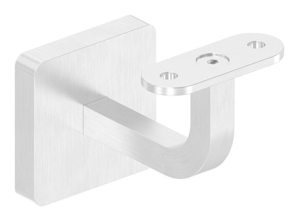 Handlaufhalter mit Handlaufanschlussplatte flach (Ronde und Bügel verschweißt), V2A