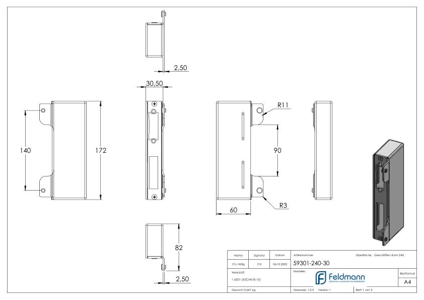 Edelstahlgegenkasten eckig, für Abstand 72mm, zum Anschweißen, 30mm, V2A Edelstahlgegenkasten eckig, für Abstand 72mm, zum Anschweißen, 30mm, V2A