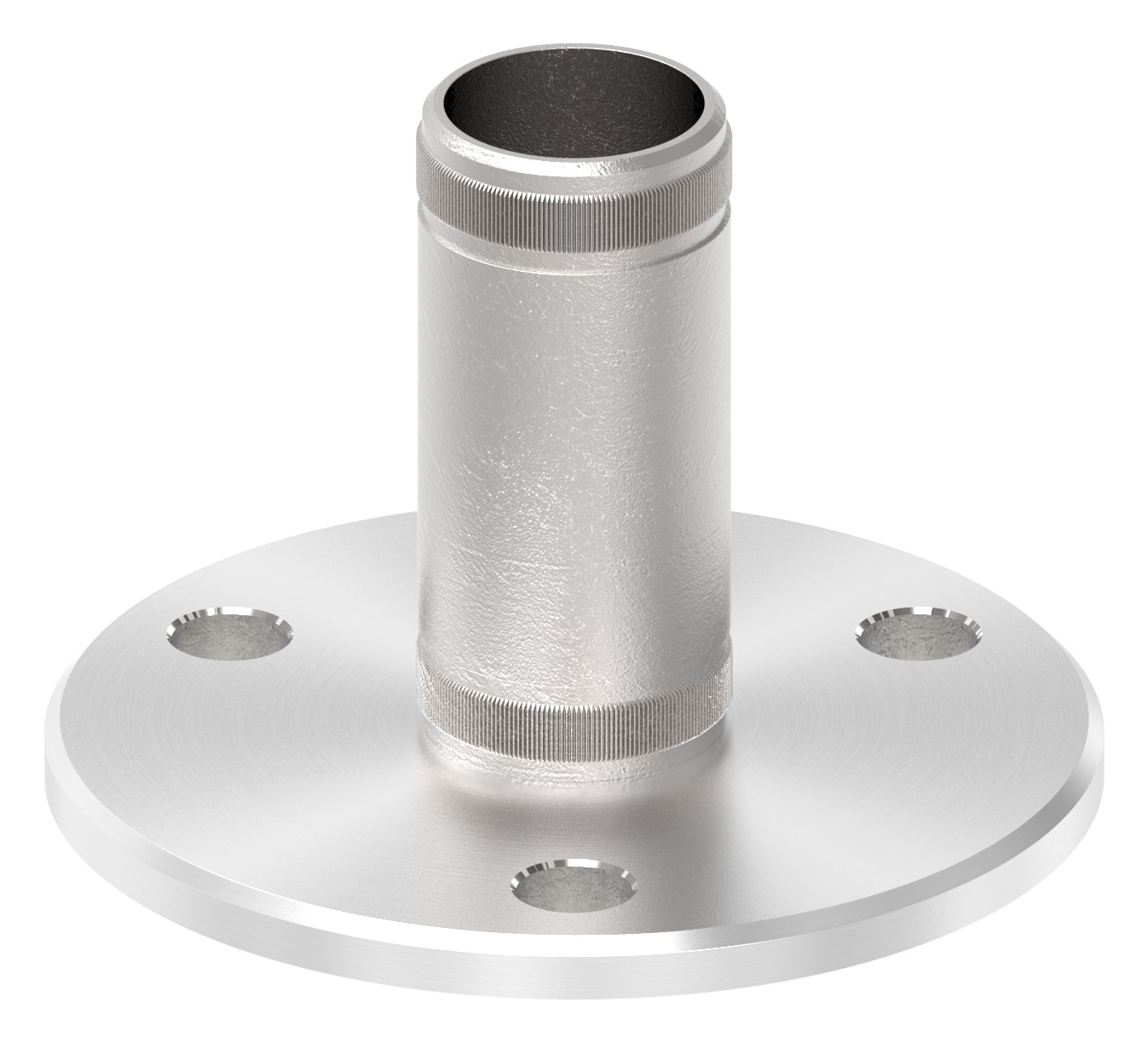 Wand- und Bodenanker mit Rändelung, für Rohr 33,7x2,0mm, V2A