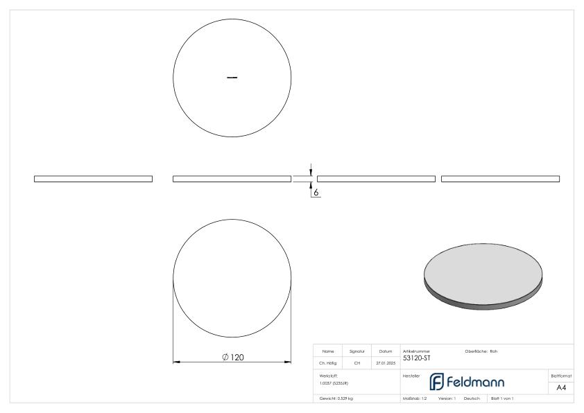 Ronde 120x6mm