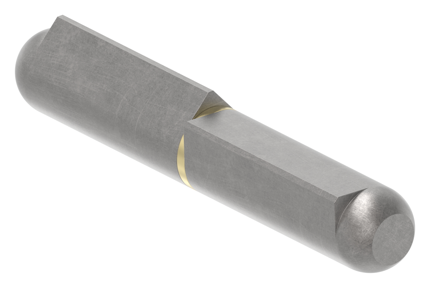 Anschweißband mit Messingring und -stift, Länge: 80mm