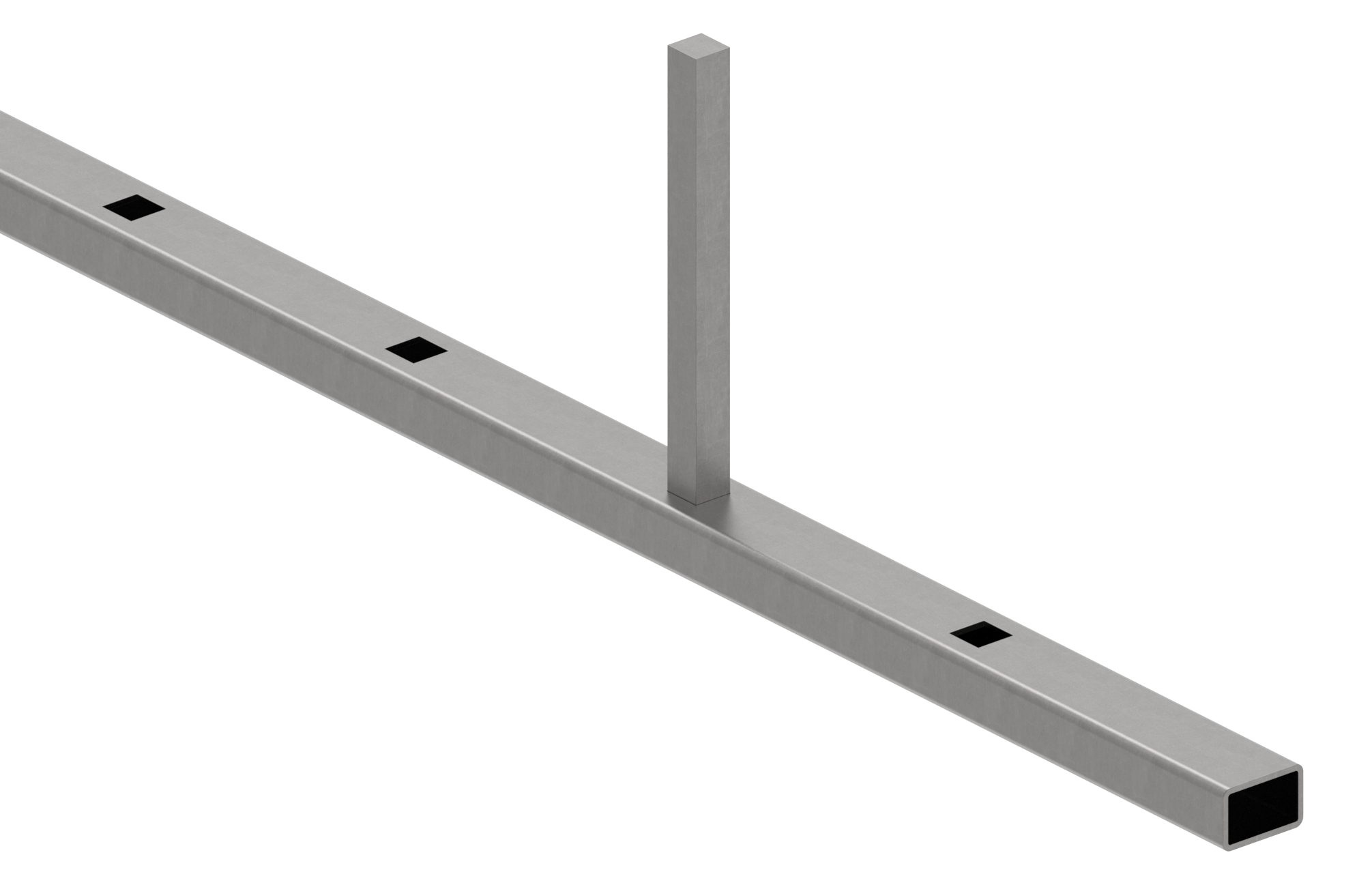 Rechteckrohr S235JR, 30x20x2mm, gelocht, L: 3000mm