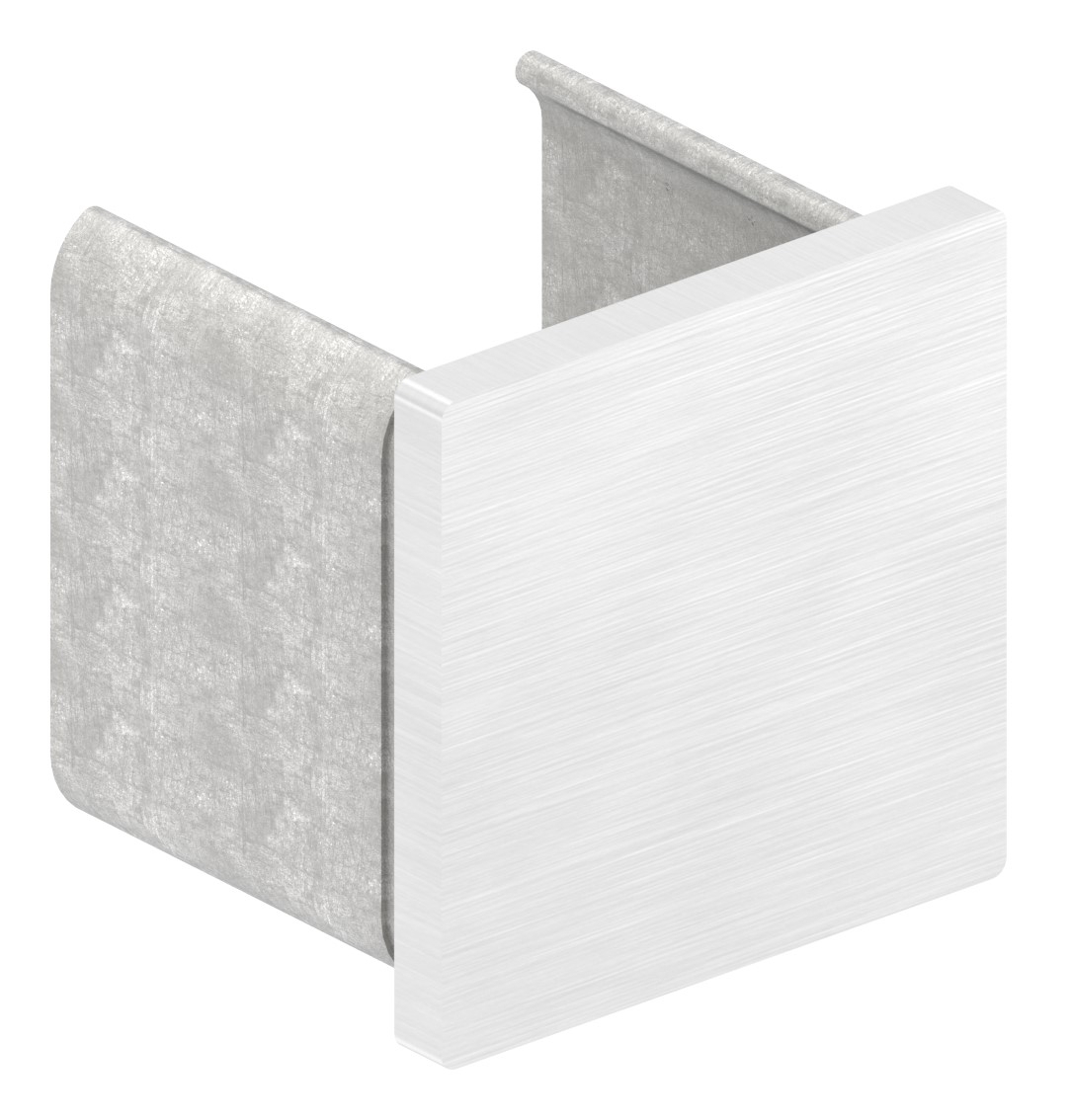 Endkappen, flach, für Quadratnutrohr 40x40mm, V4A