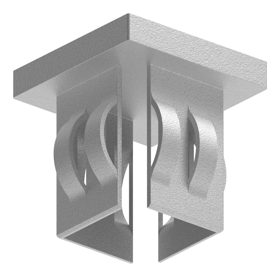 Stahleinschlagkappe, für Quadratrohr 30x30mm, verzinkt