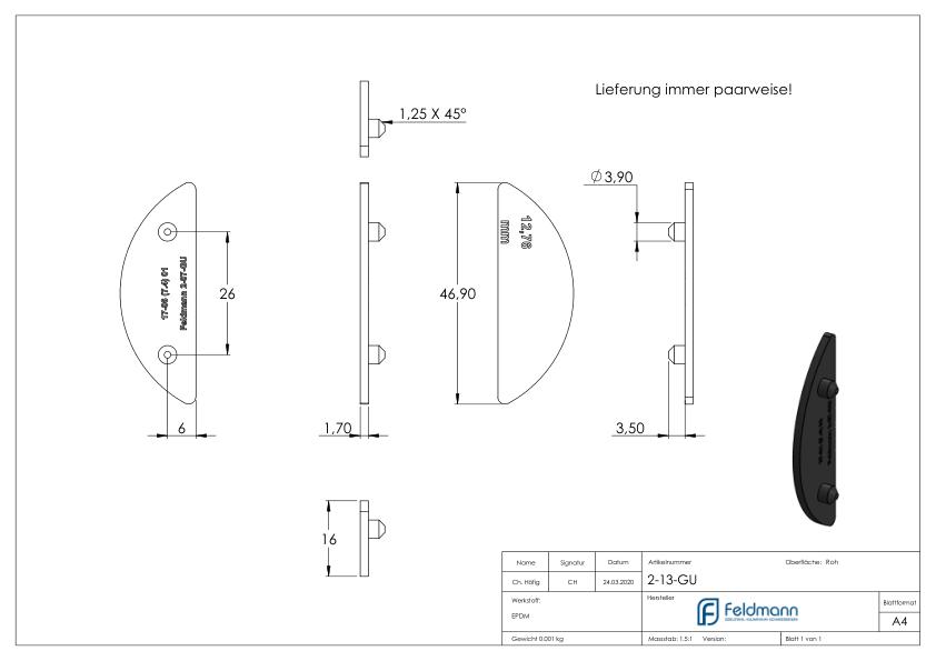 Gummi für Mod. 20/21, VSG-Glas 12,76mm