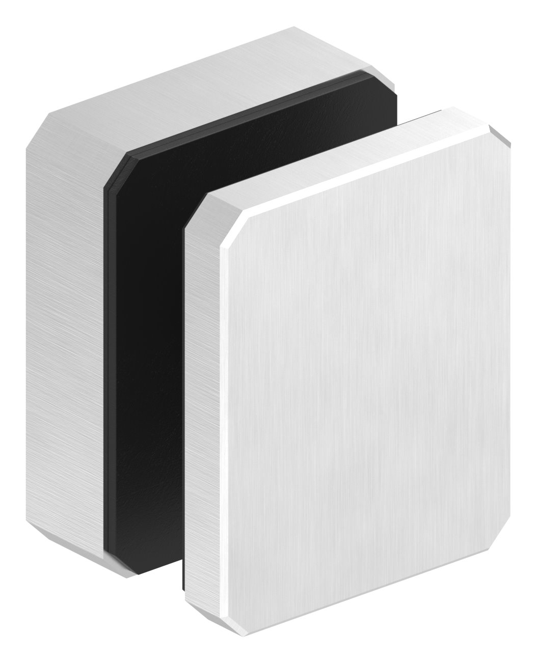 Glaspunkthalter 63x78mm, flach, V2A