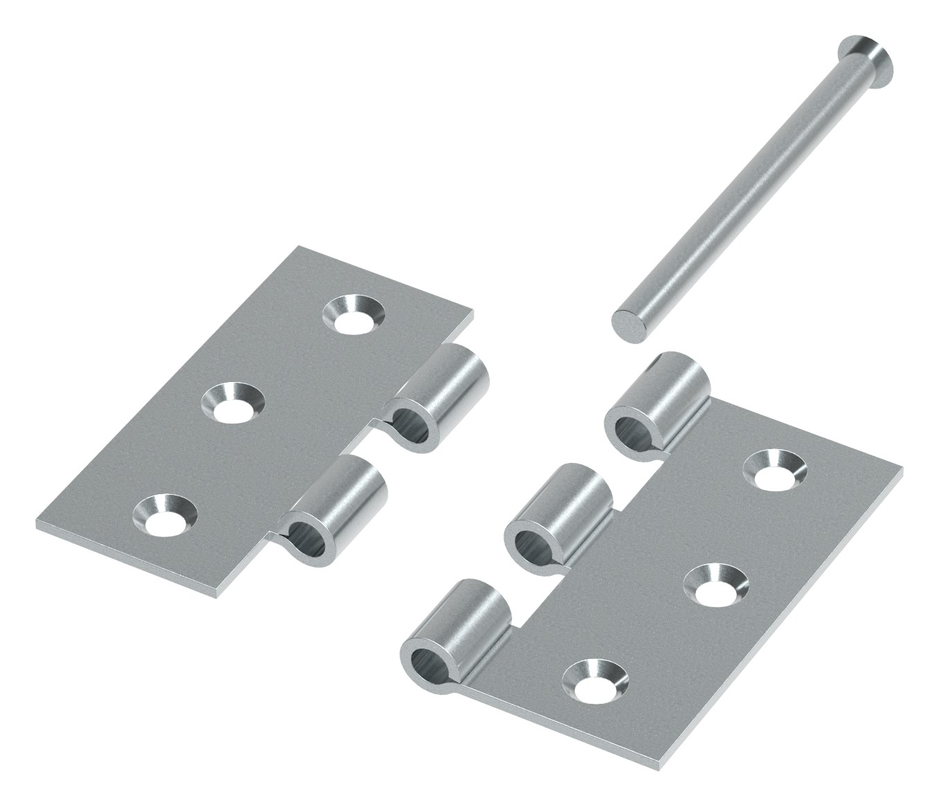 Scharnier 75x75mm mit herausnehmbaren Zapfen