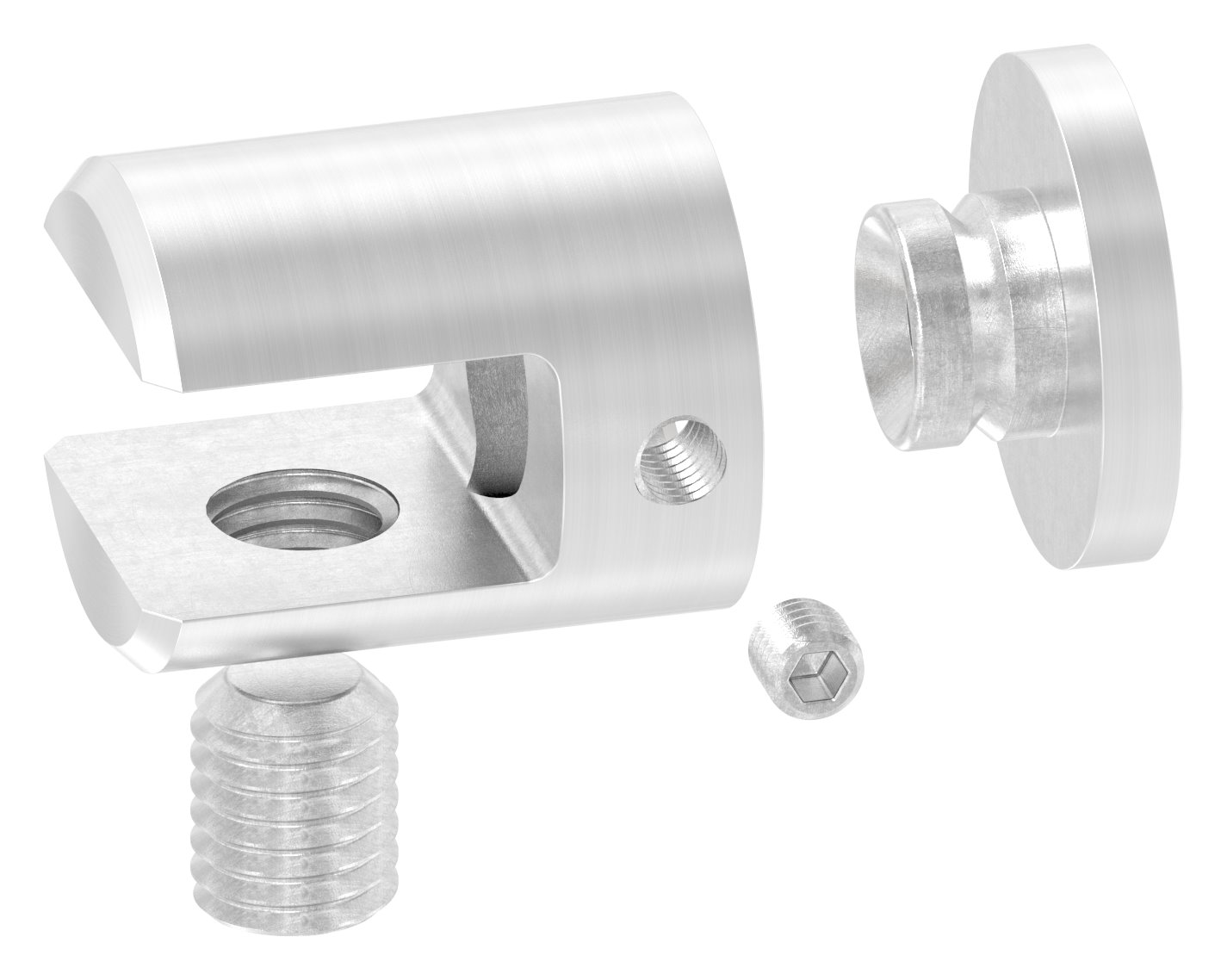 Plattenhalter für geraden Anschluss, V2A Plattenhalter für geraden Anschluss, V2A