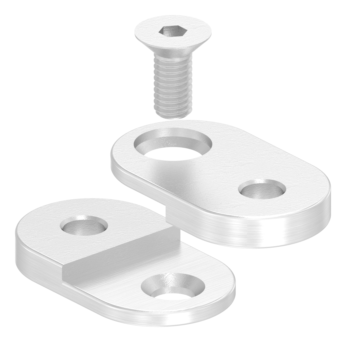 Handlaufanschlussplatte verstellbar, flach, V4A