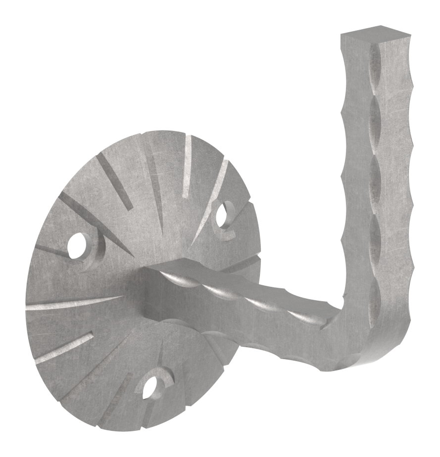 Handlaufträger mit Ronde gewölbt, 70x3mm
