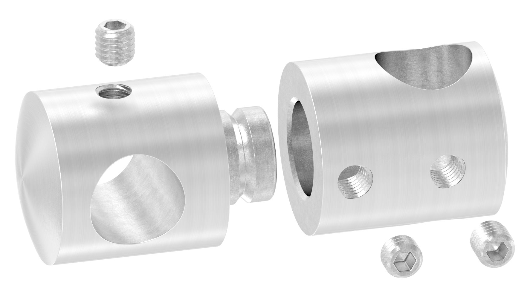 Doppelquerstabhalter mit 12,2 und 12,2mm Bohrung, V2A Doppelquerstabhalter mit 12,2 und 12,2mm Bohrung, V2A