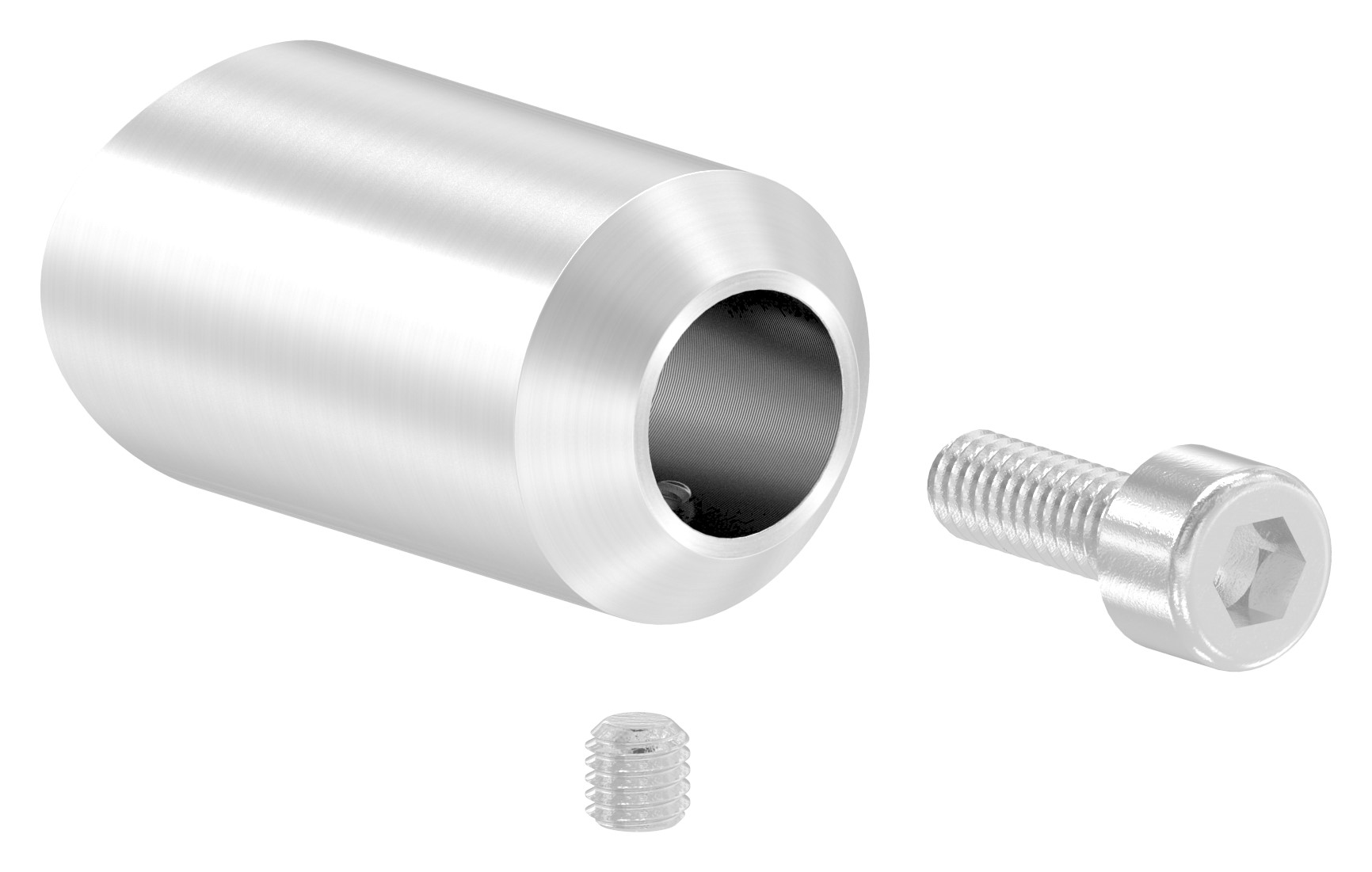 Querstabhalter zum Stoßen, Bohrung Ø 12,5mm, Anschluss 33,7mm, V2A