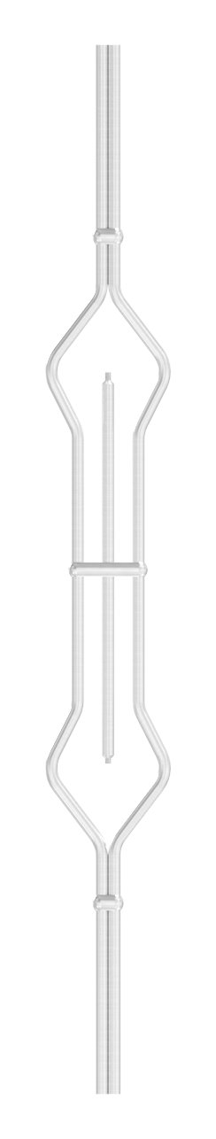 Zierstab, mit 2x Gewinde M6, V2A