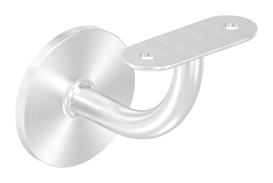 Handlaufhalter mit Handlaufanschlussplatte flach, (Ronde und Bügel verschweißt),V2A
