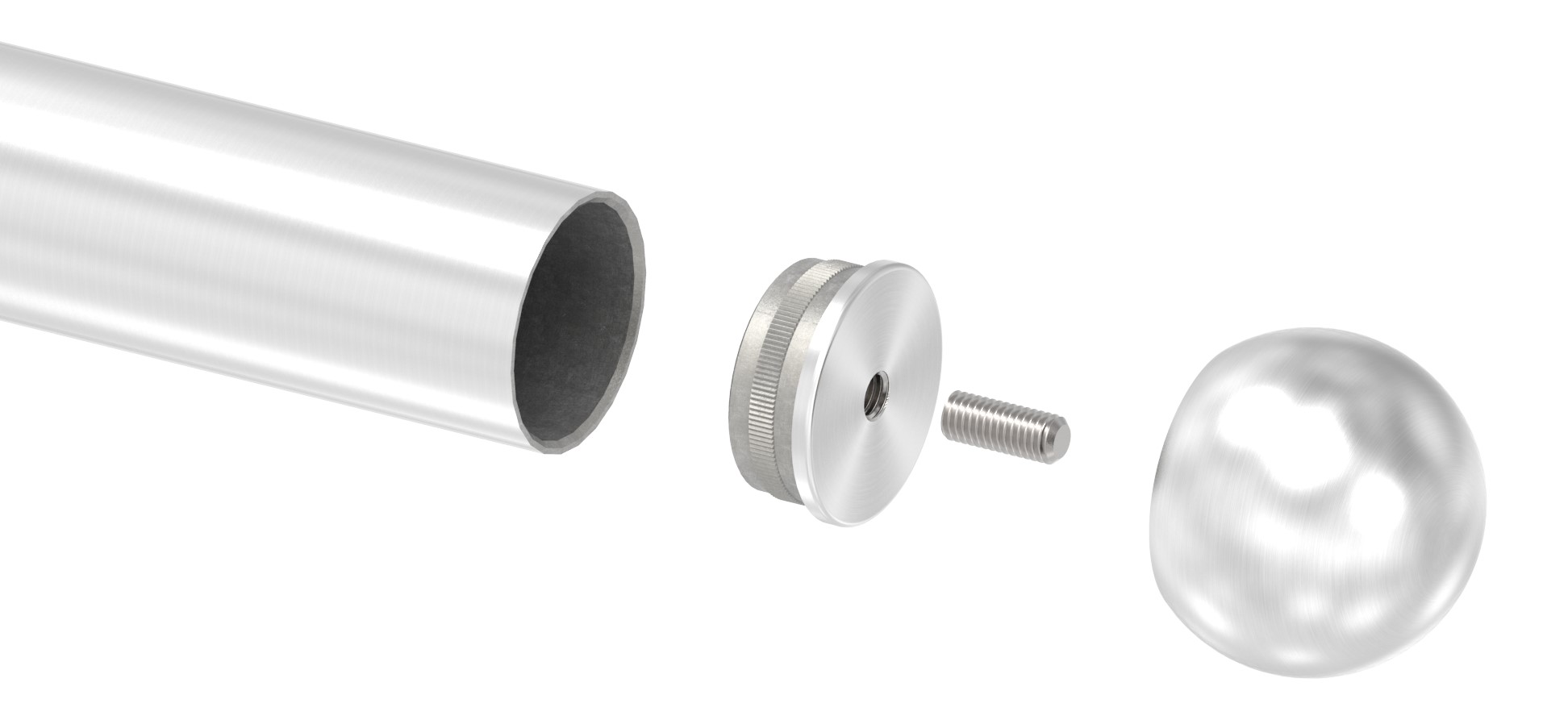 Rohrabschlusskugel hohl für 33,7mm Rohr, mit M8 Rohrabschlusskugel hohl für 33,7mm Rohr, mit M8