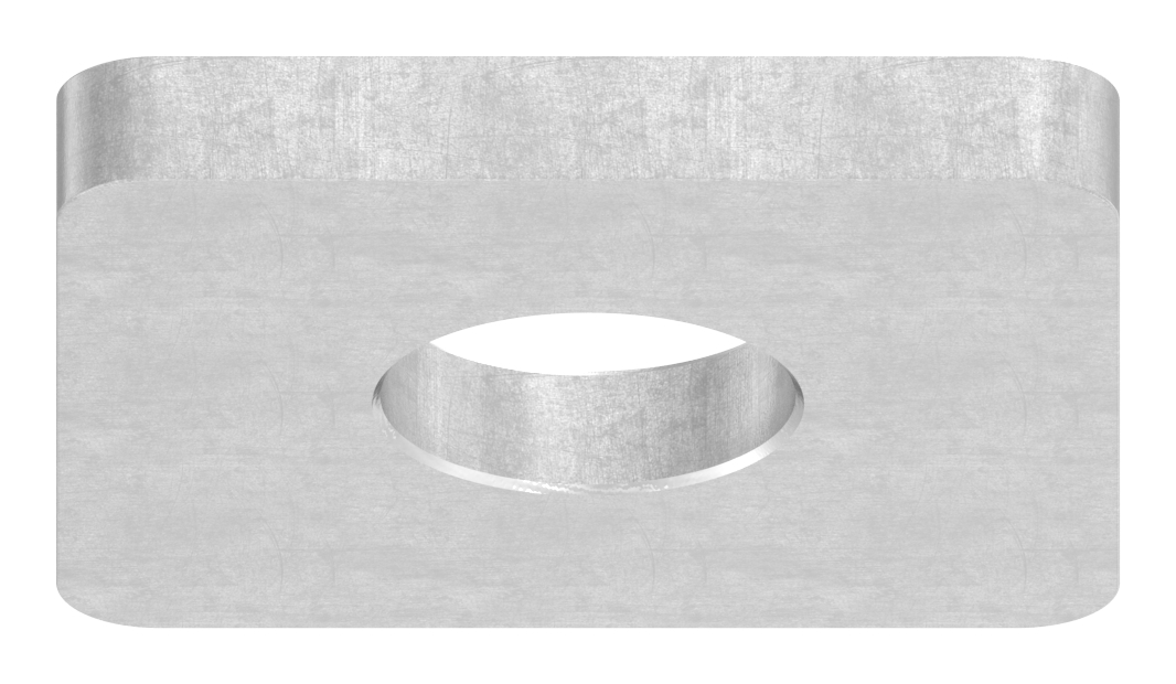 Flachkappe für QR 30x30mm mit Bohrung 12,1mm, Stahl roh