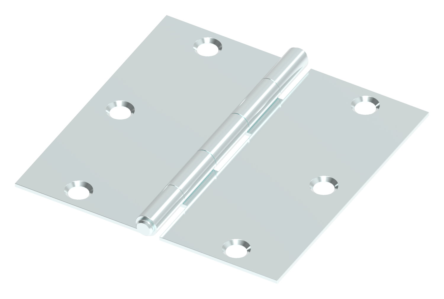 Scharnier 80x80mm mit festem Zapfen