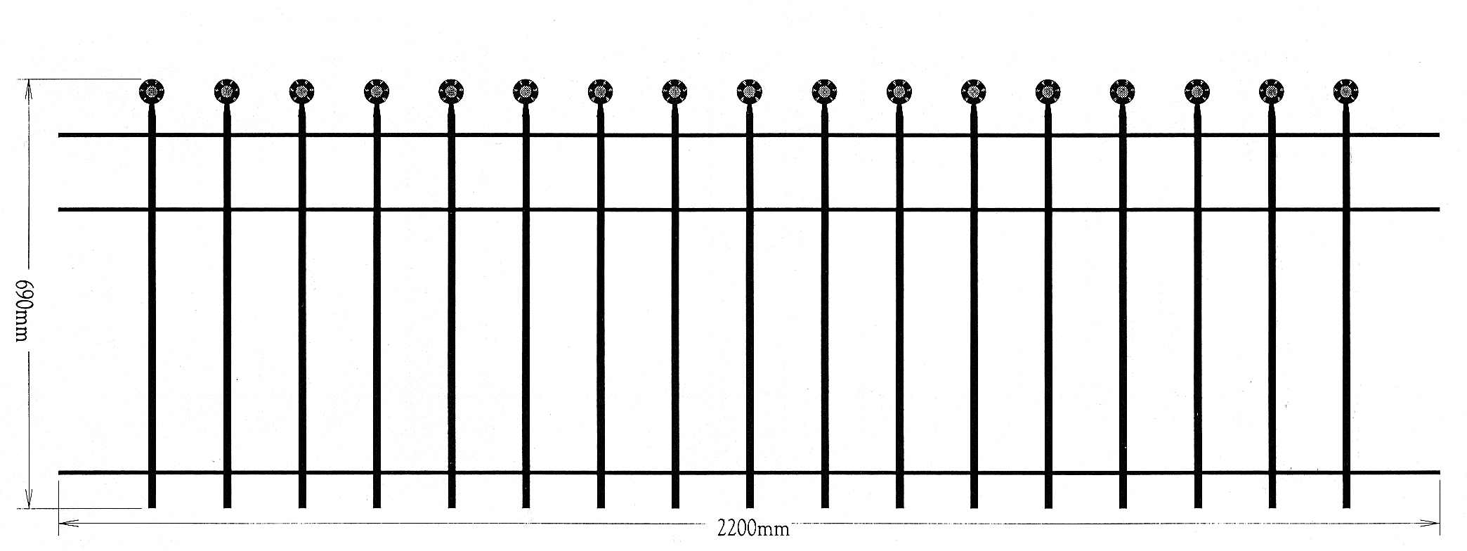 Zaunfeld, 690x2200mm
