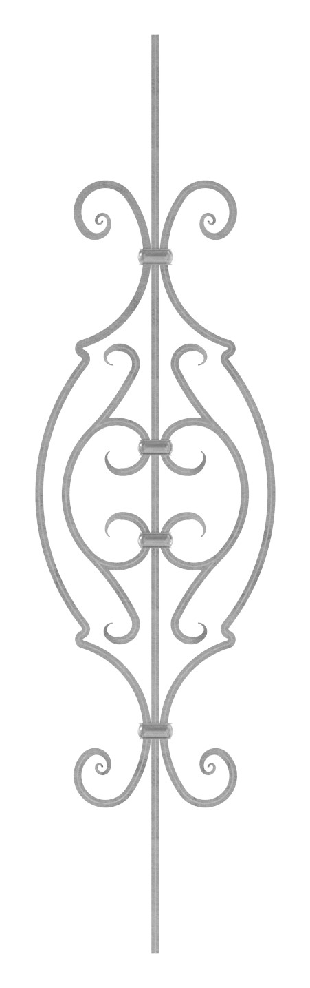 Zierstab 16x8mm, gerillt, Barock, H: 900mm