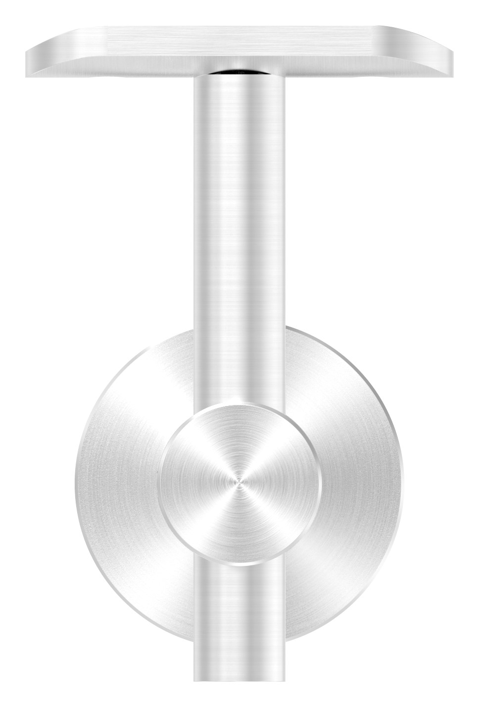 Handlaufhalter für Glas, Handlaufanschlussplatte 42,4mm, V2A