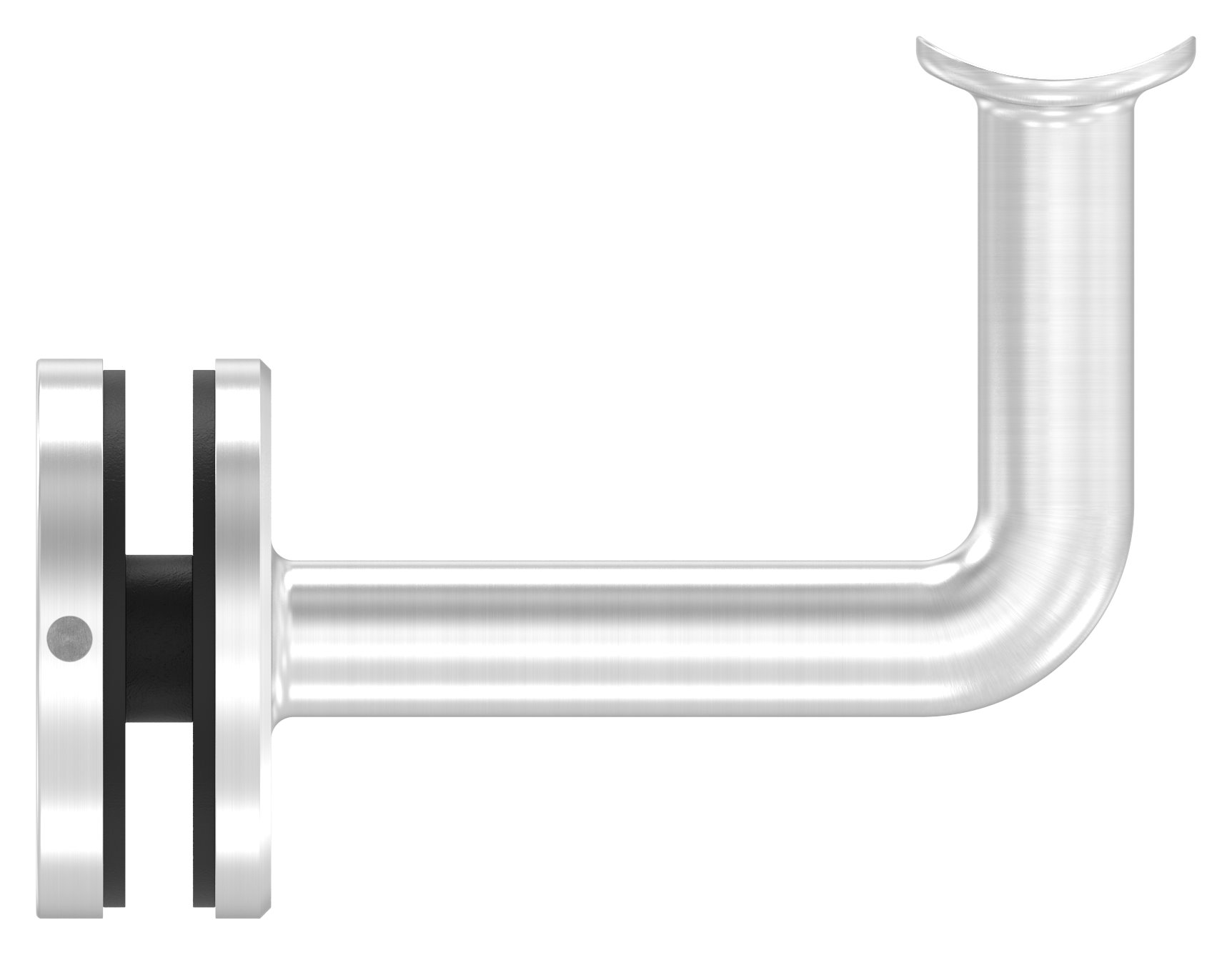 Handlaufhalter für Glas, Handlaufanschlussplatte 42,4mm, V4A Handlaufhalter für Glas, Handlaufanschlussplatte 42,4mm, V4A