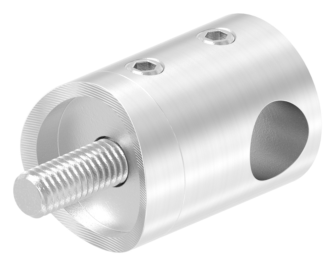 Querstabhalter für 48,3mm Rohr, 10,2mm Bohrung, V2A