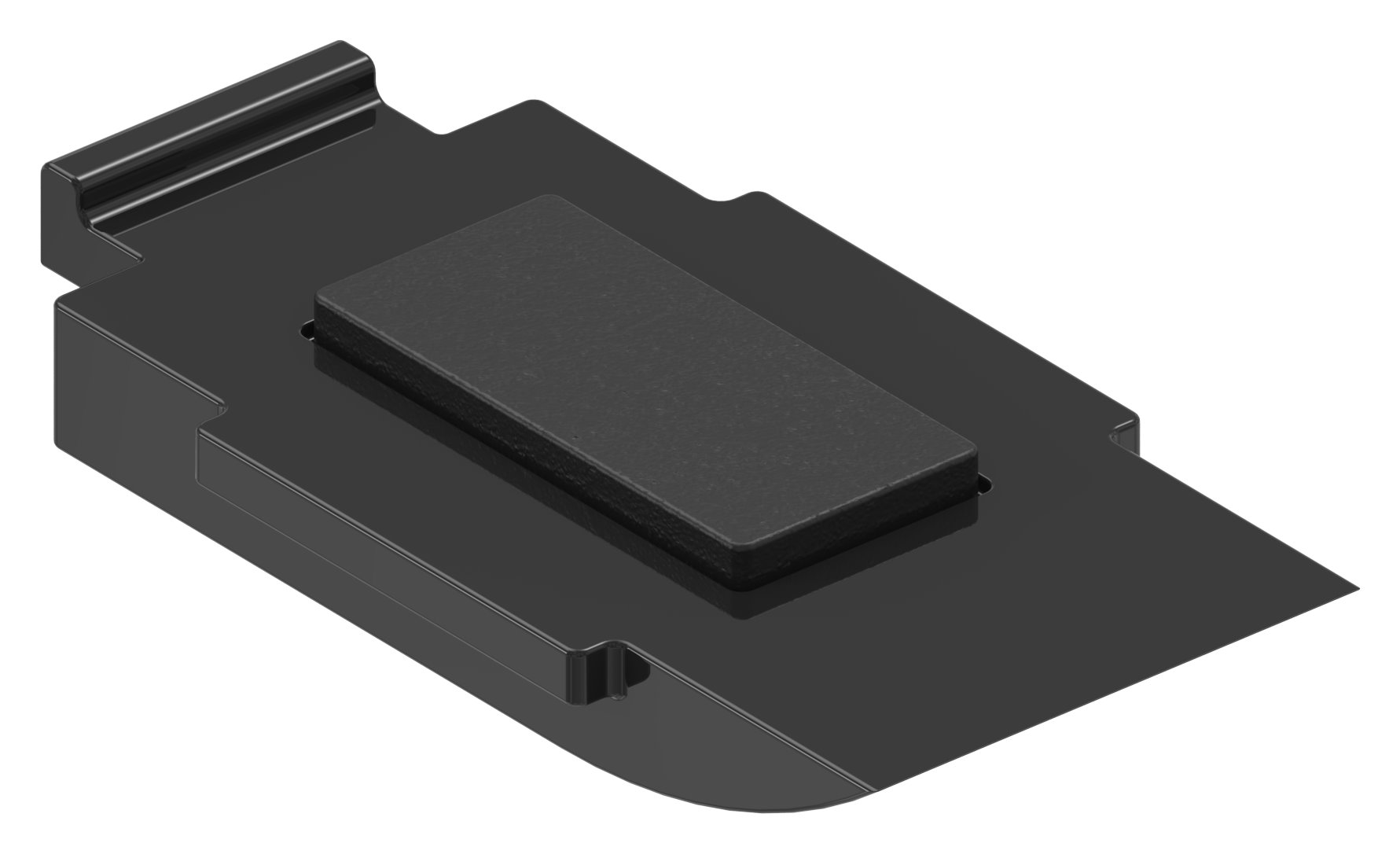 Sicherungsplatte für Mod. 38 , Zink roh pulverbeschichtet in RAL 9005 glänzend Sicherungsplatte für Mod. 38 , Zink roh pulverbeschichtet in RAL 9005 glänzend