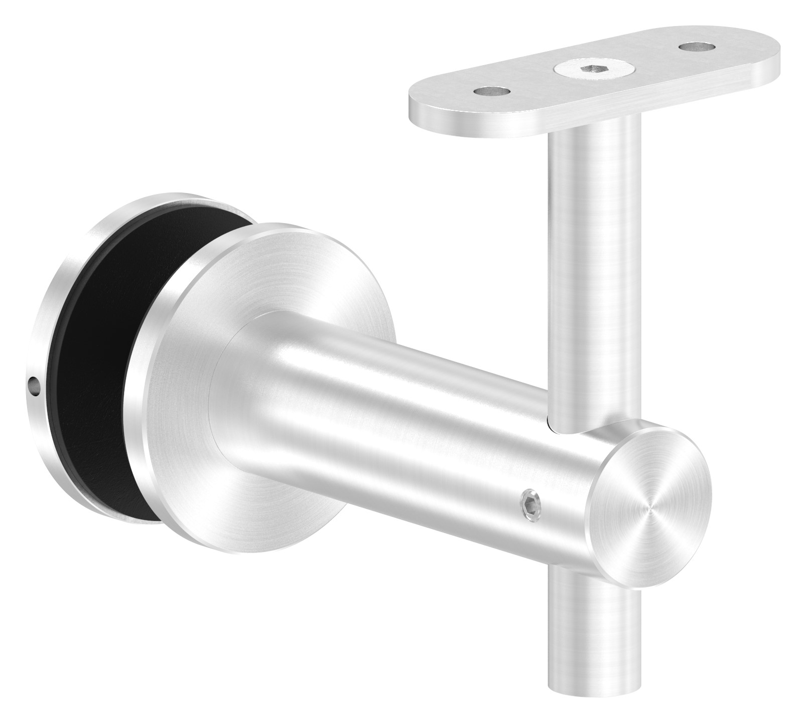 Handlaufhalter für Glas, Handlaufanschlussplatte flach, V2A Handlaufhalter für Glas, Handlaufanschlussplatte flach, V2A
