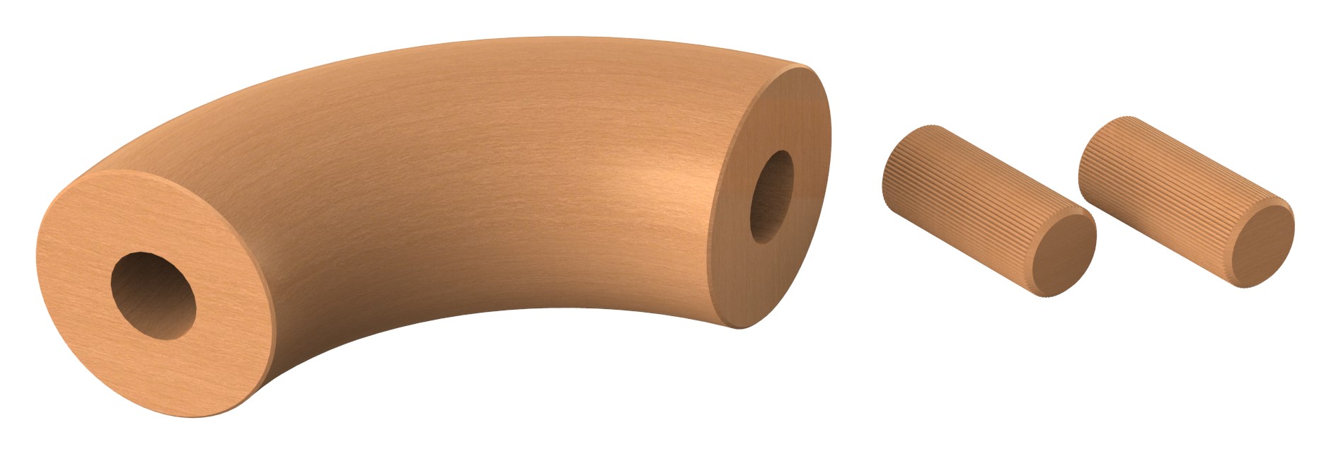 90° Bogen für Holzhandlauf Buche