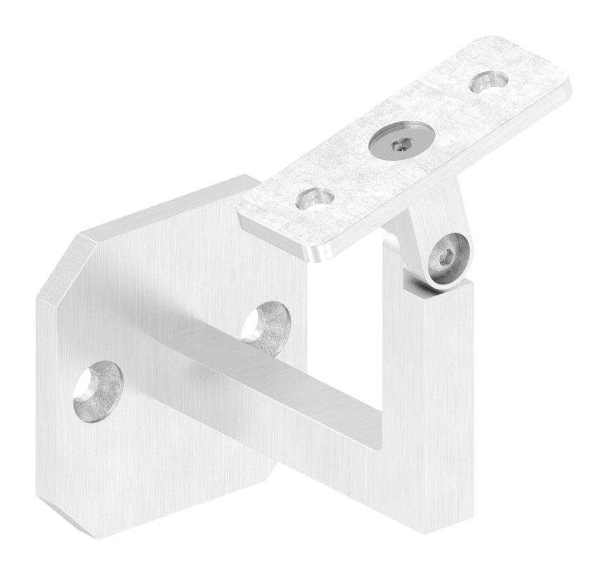 Handlaufhalter eckig mit gerader Handlaufanschlussplatte (Ronde und Bügel verschweißt), V4A