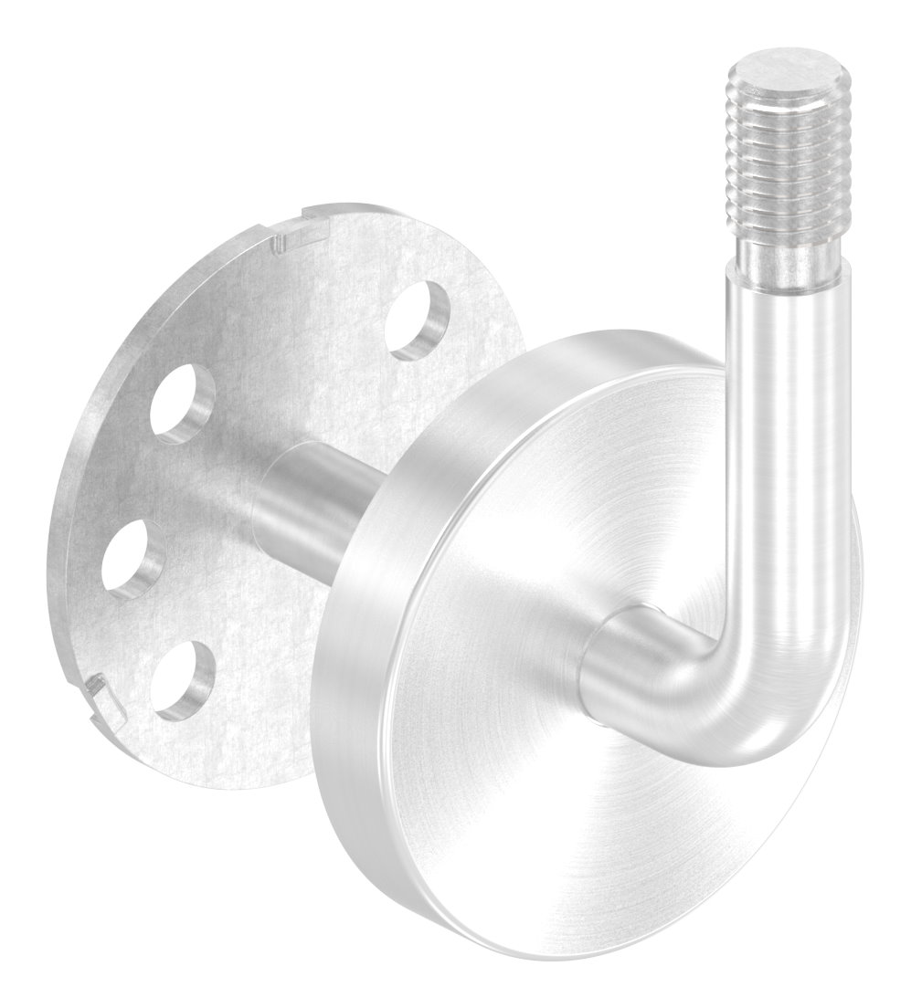 Handlaufhalter Außengewinde inkl. Abdeckrosette (Ronde und Bügel verschweißt), V2A