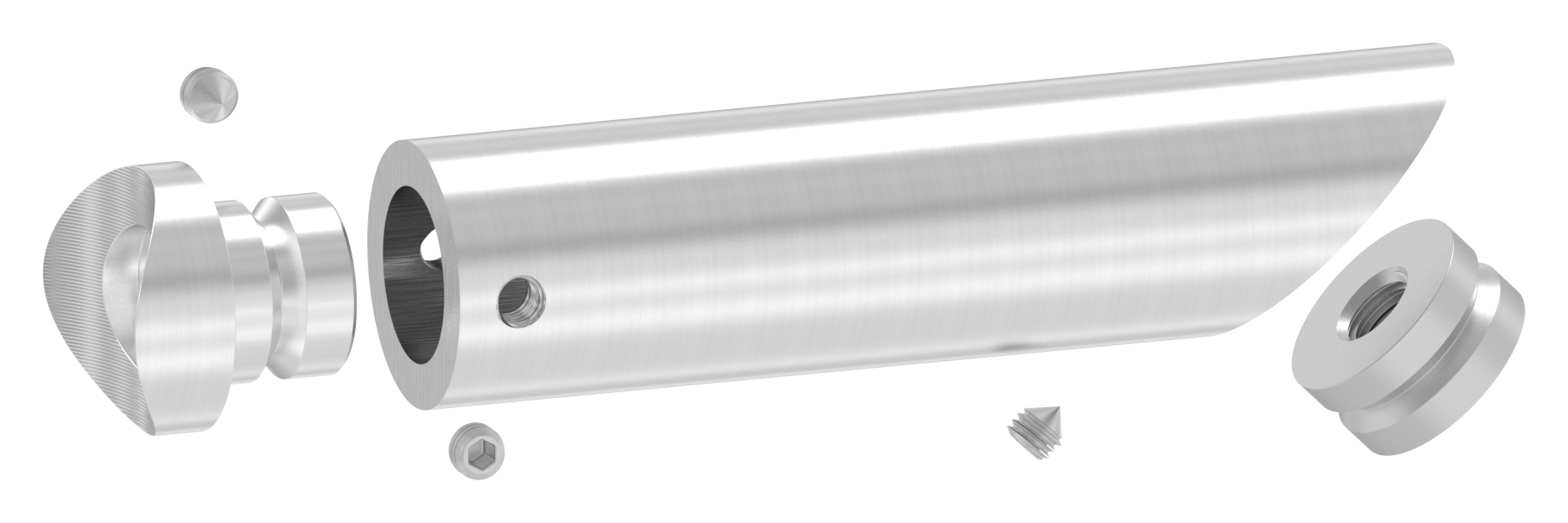 Rohrabstandshalter schräg, für Rohranschluss 33,7mm, V2A Rohrabstandshalter schräg, für Rohranschluss 33,7mm, V2A