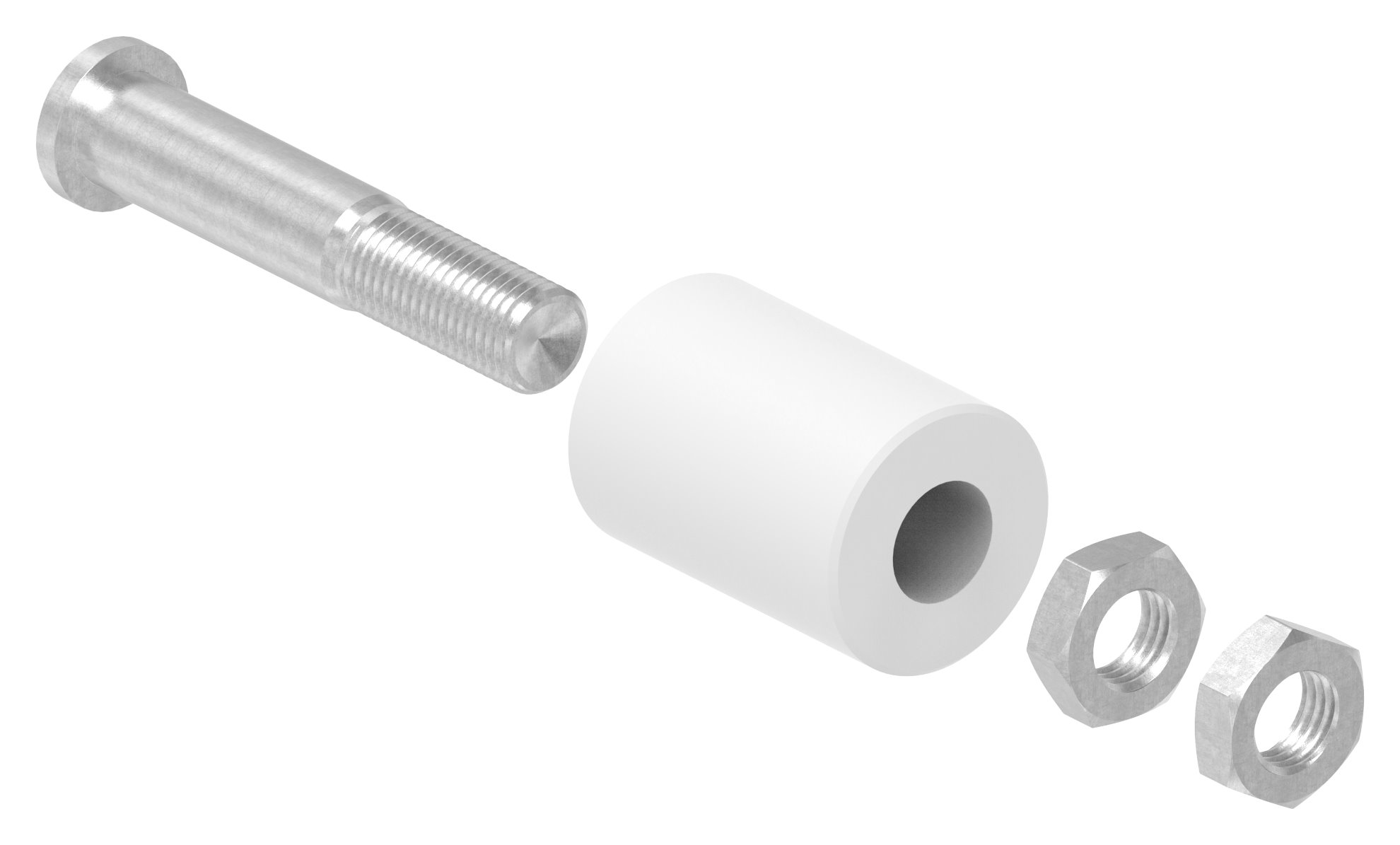 Führungsrolle Ø 40 x 60mm, Gewinde M16, V2A