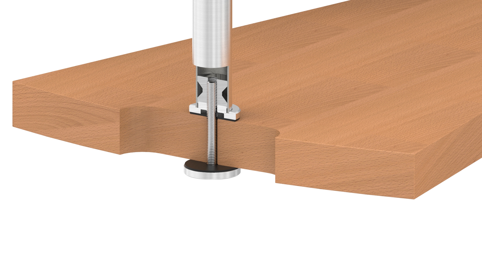 Schraubplatte Ø 60 x 8mm, mittig gesenkt für M12, V2A