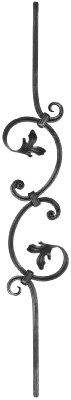 Zierstab 12x12mm, gerillt, Barock, H: 900mm