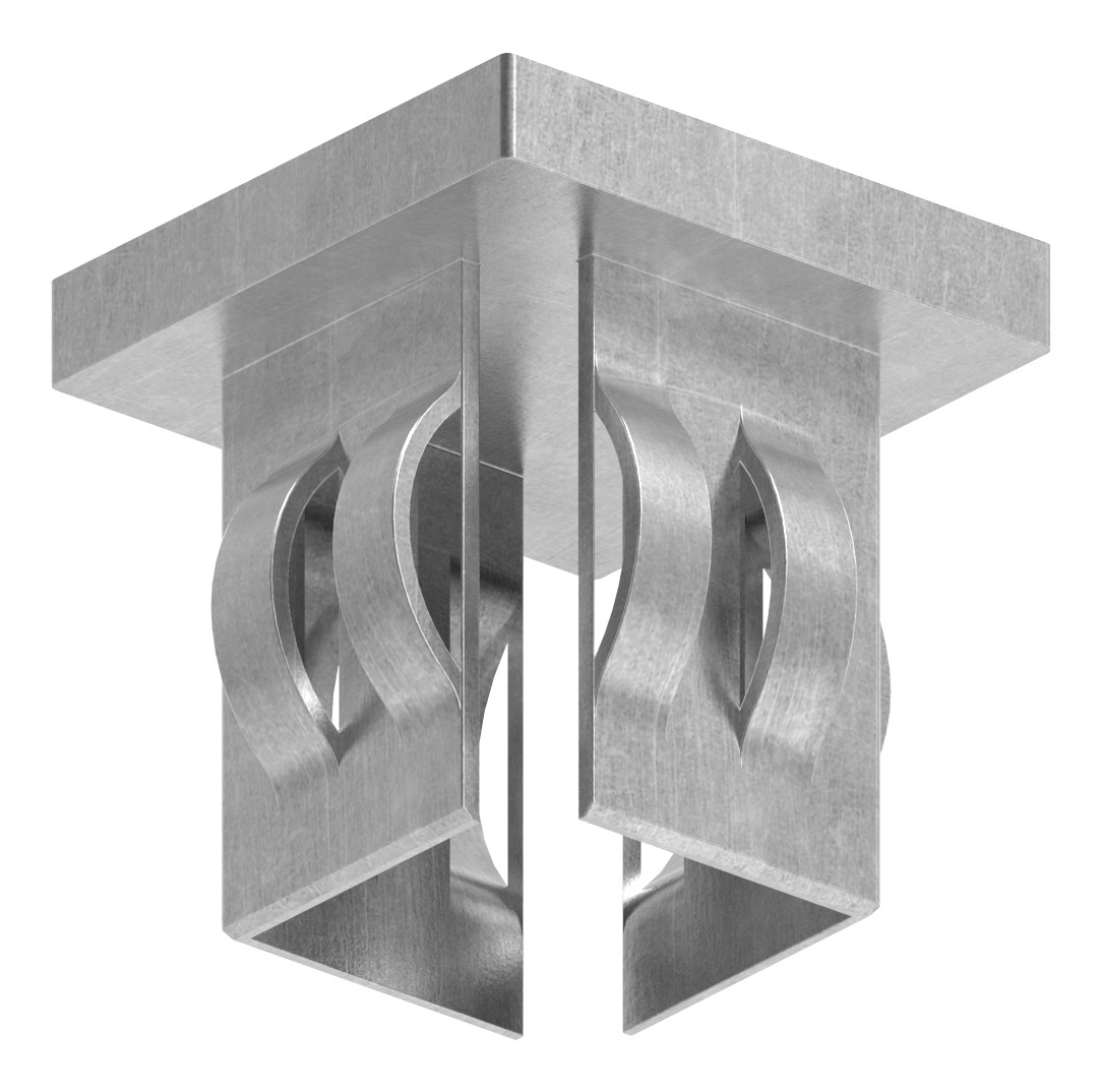 Stahleinschlagkappe, für Quadratrohr 30x30mm