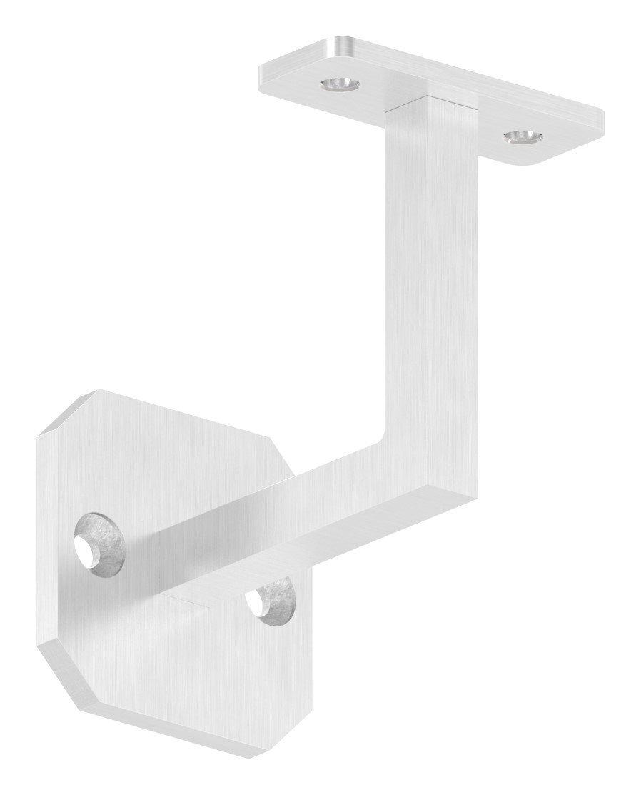 Handlaufhalter eckig mit gerader Handlaufanschlussplatte (Ronde und Bügel verschweißt), V2A