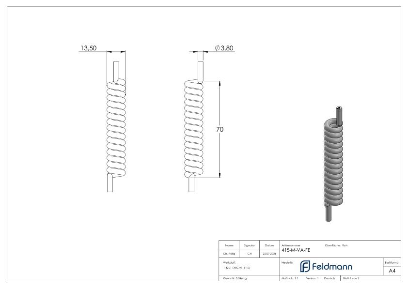 Ersatzfeder für Torband 415-M-VA