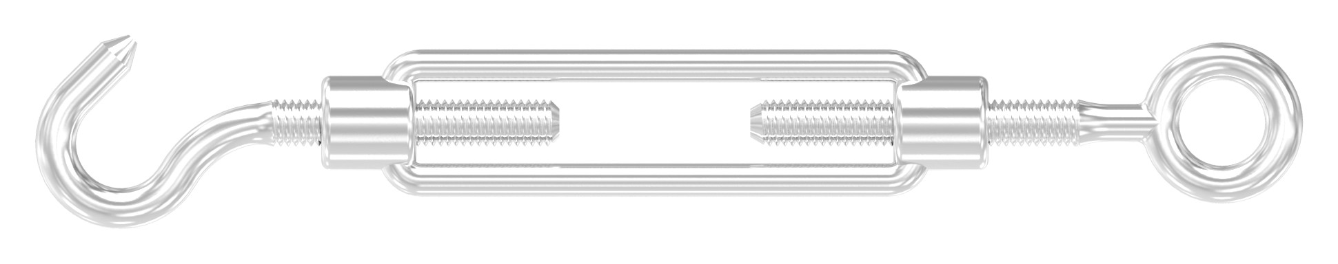 Spannschloss mit Öse / Haken, Rundeisen: 5mm, V4A