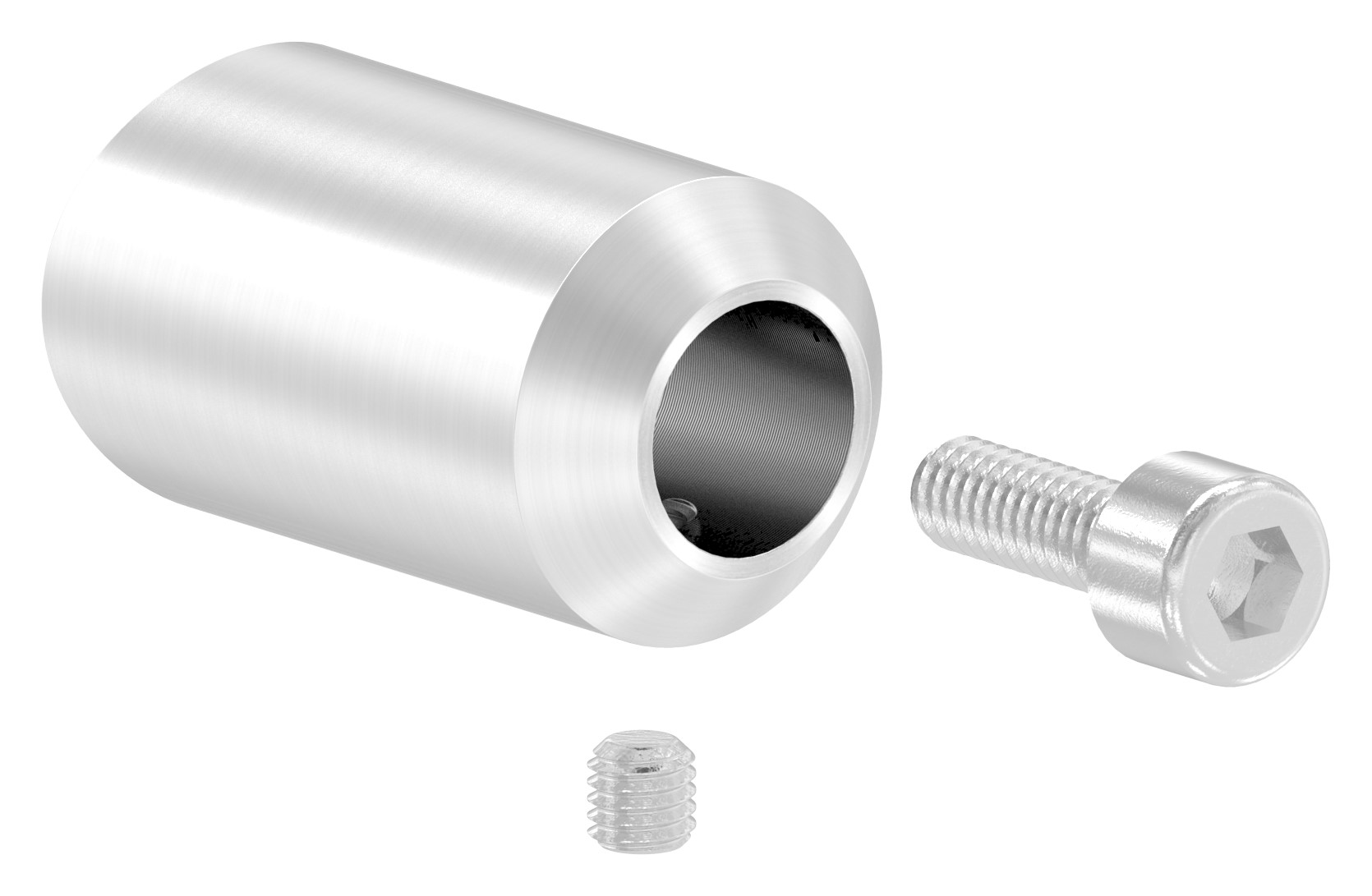 Querstabhalter zum Stoßen, Bohrung Ø 12,5mm, Anschluss 48,3mm, V2A