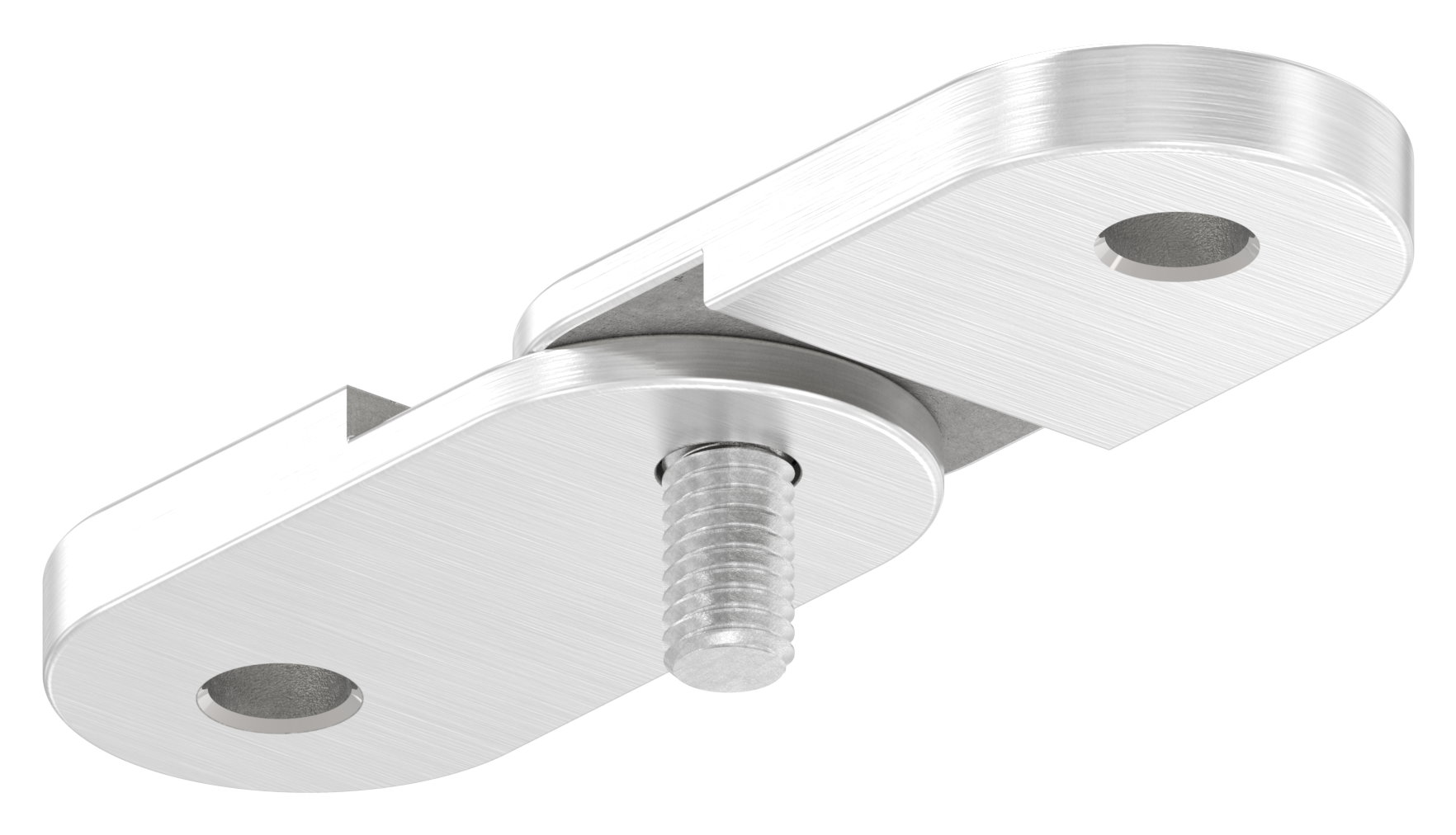 Handlaufanschlussplatte verstellbar, flach, V4A