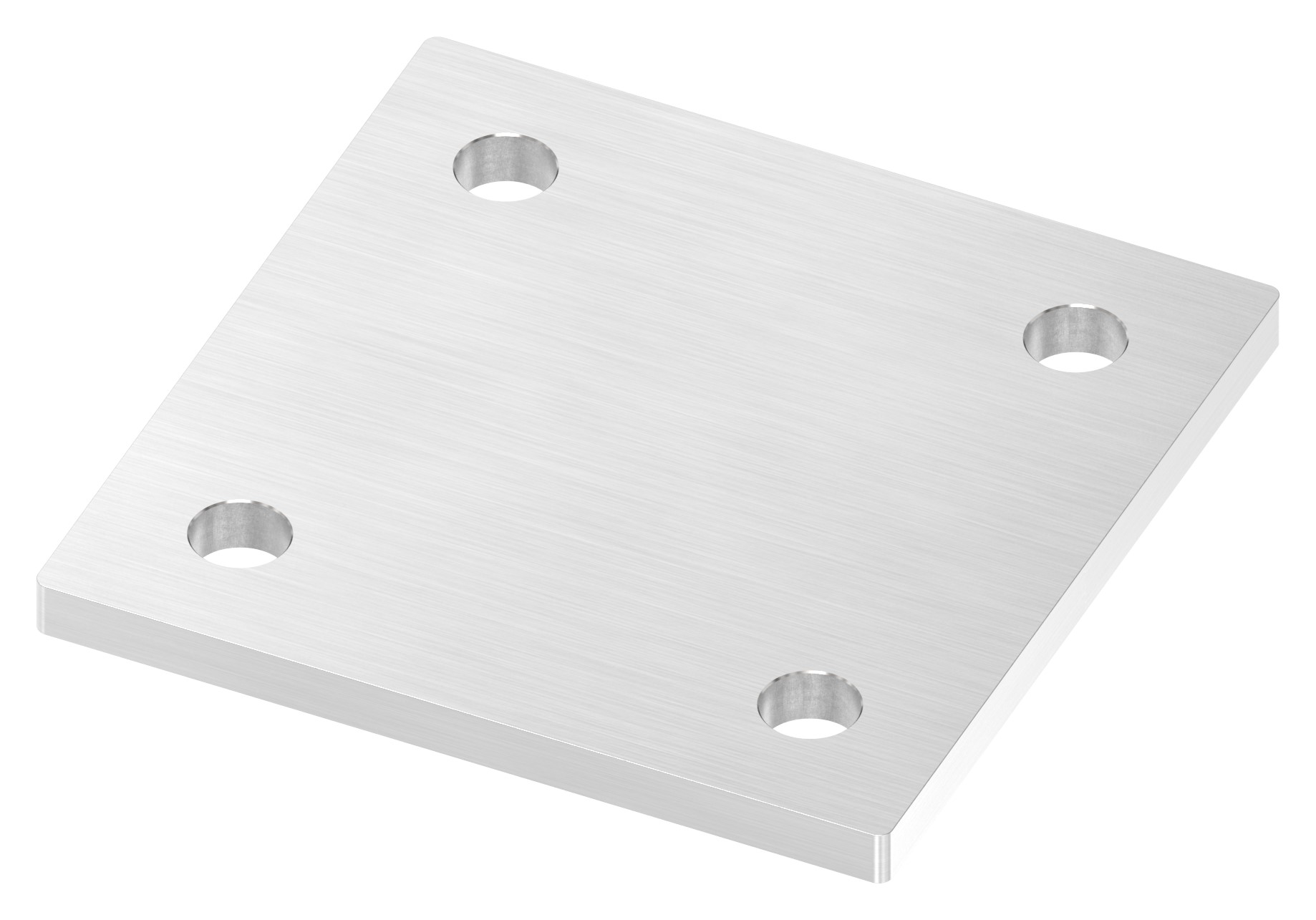 Ankerplatte, 120x120x8mm, mit Längsschliff, V2A