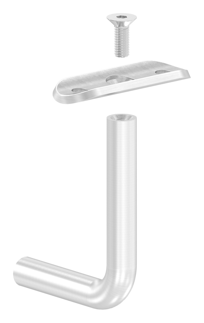 Bügel Ø 12mm mit Handlaufanschlussplatte 33,7mm, V2A