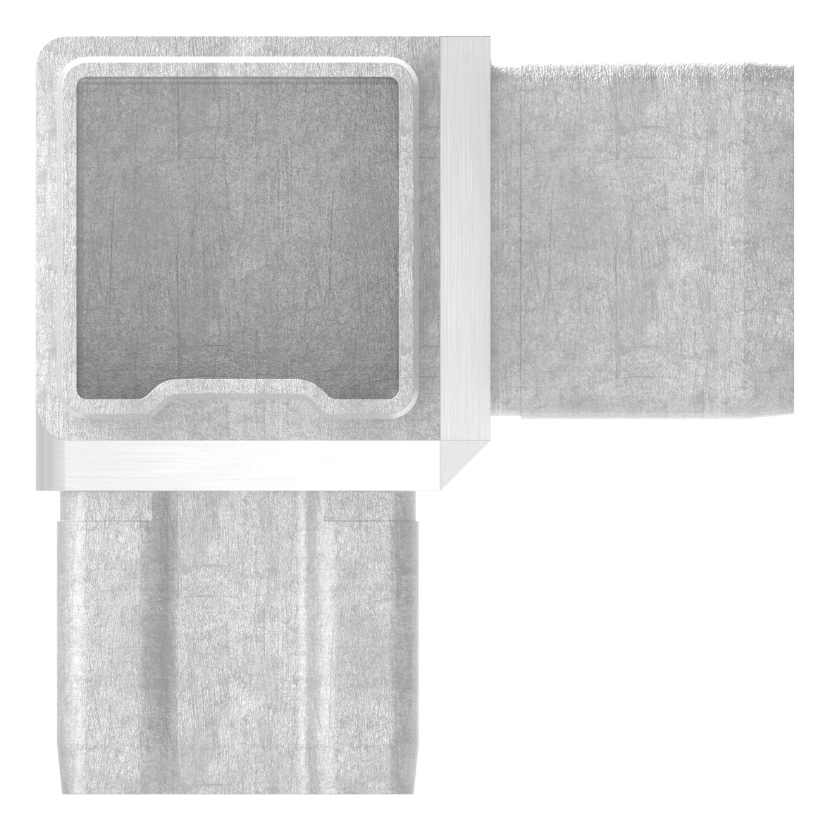 Eckstück 90° mit 3 Abgängen für Rohr 40x40x2,0mm