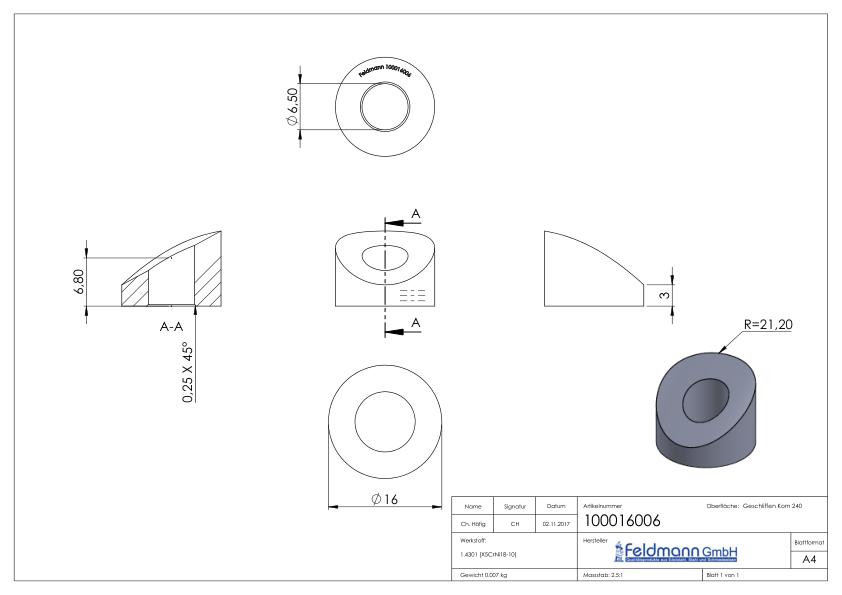 Formanschluss, für Gewinde M6, V2A Formanschluss, für Gewinde M6, V2A