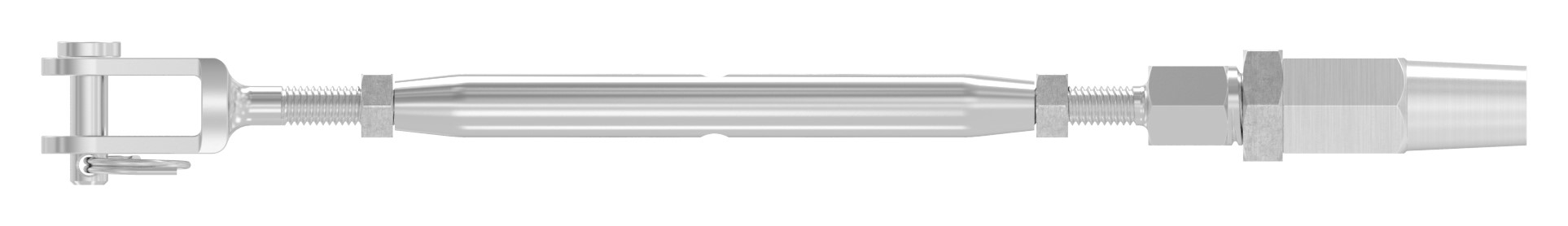 Wantenspanner Gabel zur Selbstmont. Seil 3mm, V4A