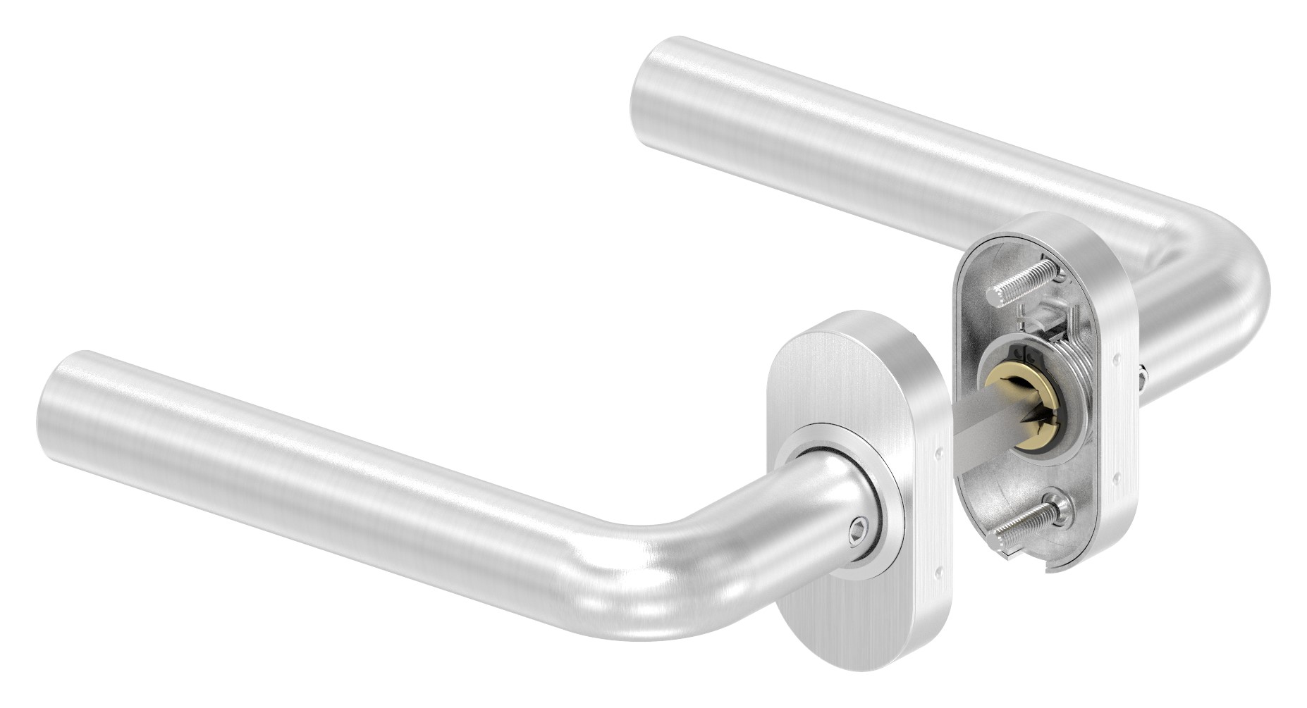 Türdrücker-Paar,, drehbar V2A