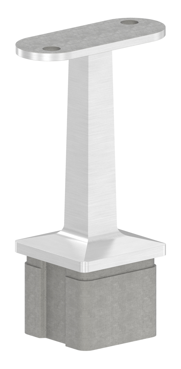 Rohrabschlussstopfen mit Stift für Rohr 40x40x2mm, V2A