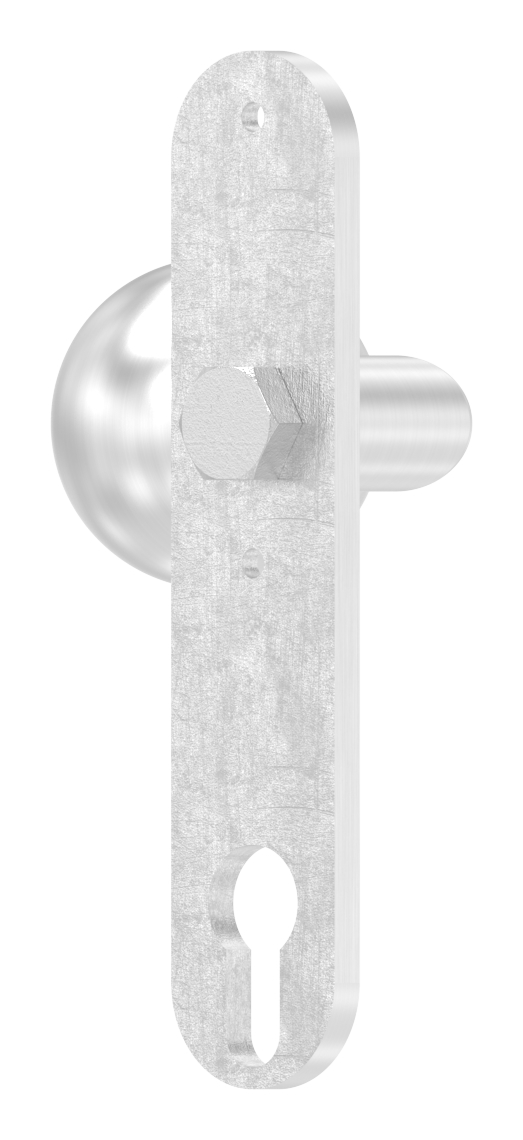 Türknopf, Ø 50mm, mit Langschild, V2A