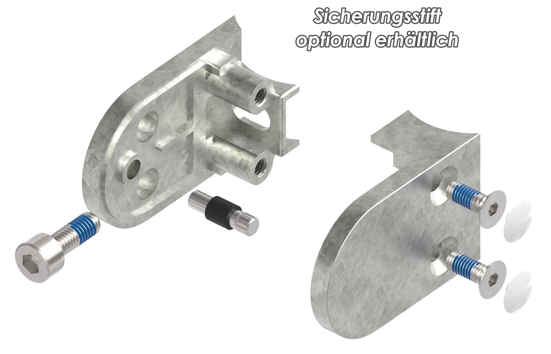 Glasklemme Mod. 33, Anschluss: 42,4mm, in Zink roh Glasklemme Mod. 33, Anschluss: 42,4mm, in Zink roh
